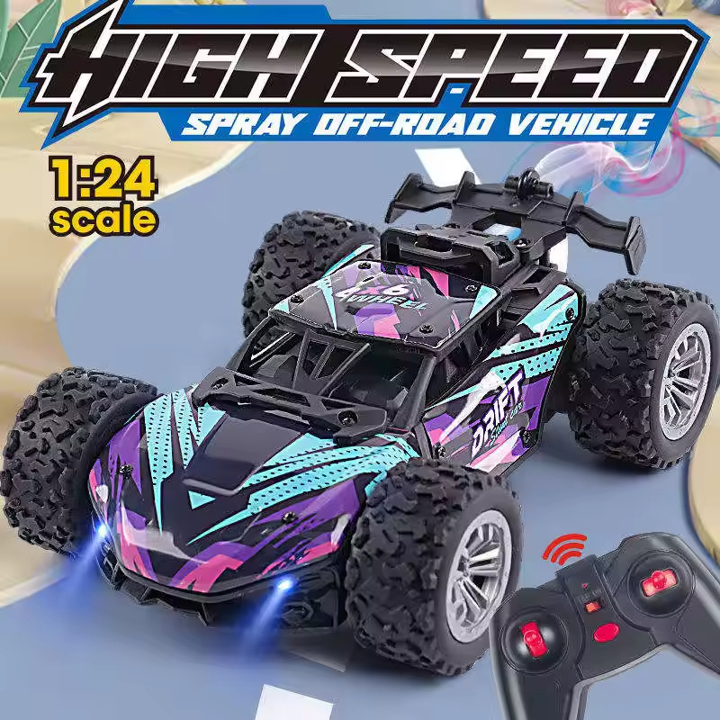 1/24 All Terrains Electric Kids Alloy Car 2.4G Remote Control Drift Car With Spray Monster Truck Rc Car