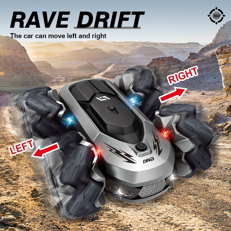 Double-sided Stunt Drift Car High speed Drifting Dancing Vehicle with flash light rotation 2 in 1 tires 4wd rc stunt car toy