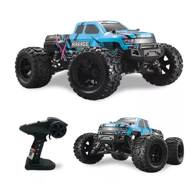 2.4G Full Scale 4*4 Brushless Big Wheel Rc Off Road Truck 45 KM/H High Speed Rc Car With LED Big Foot Radio Control Truck