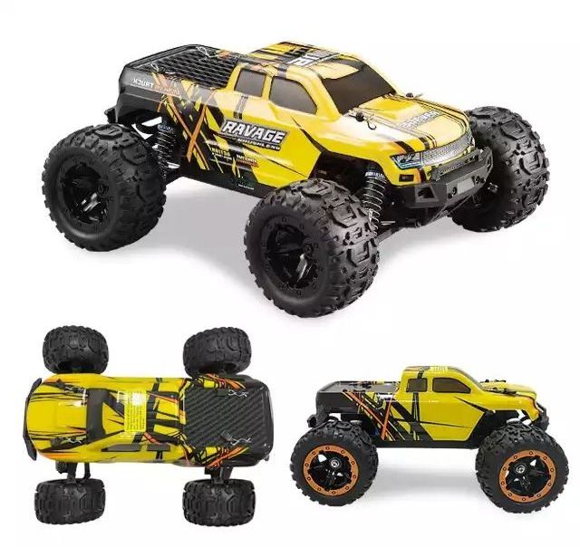 2.4G Full Scale 4*4 Brushless Big Wheel Rc Off Road Truck 45 KM/H High Speed Rc Car With LED Big Foot Radio Control Truck