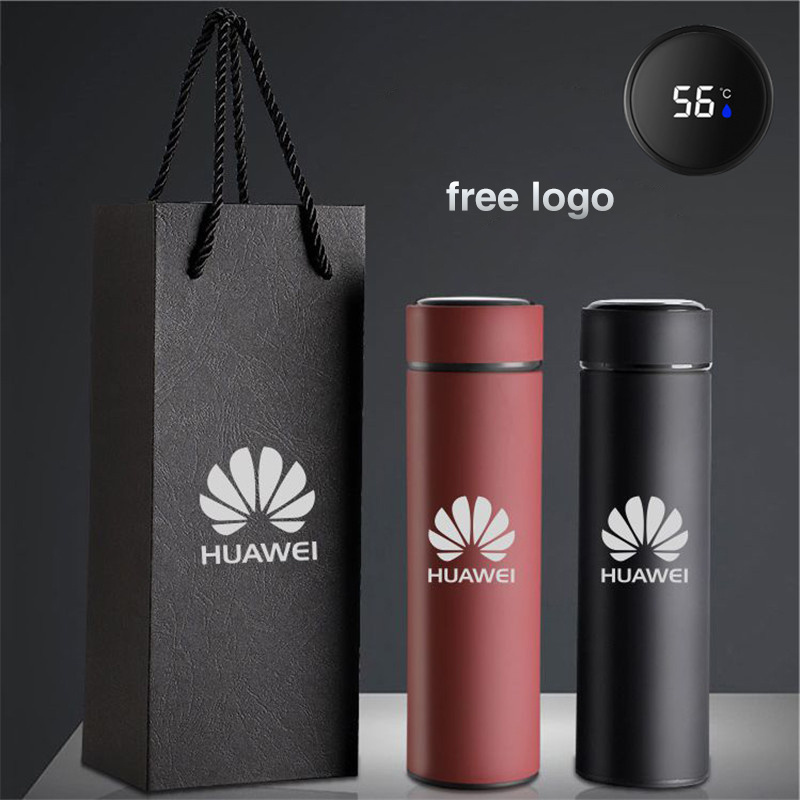 1pc to ship 500ml Temperature Display Smart Thermos LED Flasks Vacuum Insulated Drink Bottle with Gift Box for Promotion