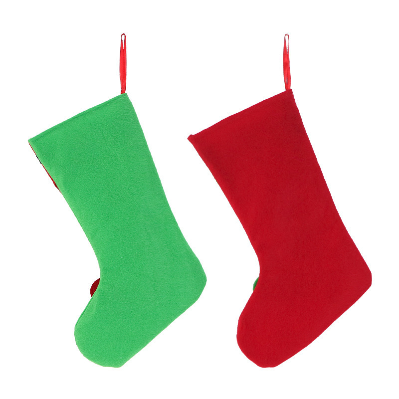 Red Green Personalized Wholesale  Elf legs Christmas Stockings High Quality Plush Bag Embroidery Traditional