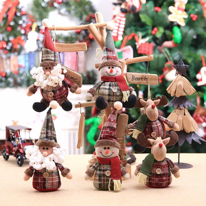 Supply Wholesale Cute Santa Claus Snowman Deer Gifts Dolls Christmas Tree Ornaments Christmas Decorations