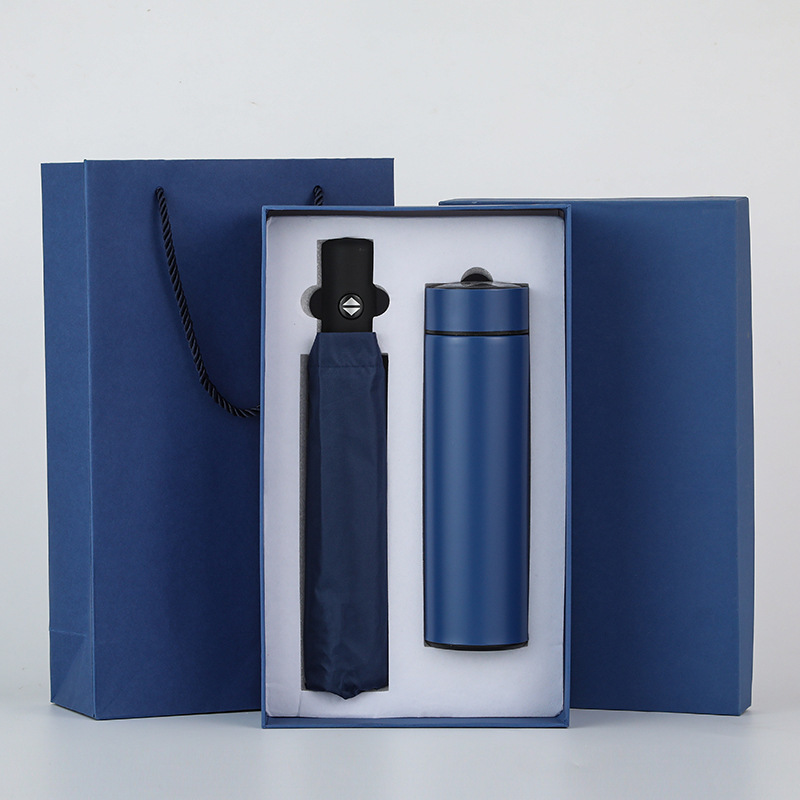 500ml Temperature Display Smart Thermos LED Flasks Vacuum Insulated Drink Bottle with umbrella for Promotion