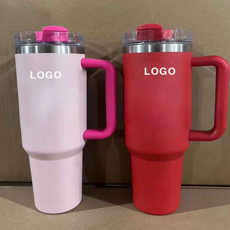 Outdoor Mugs Stainless Steel Thermos Cup  Car Insulated Cold Water Bottle 40oz Tumbler With Handle Tumbler Wholesale Bulk