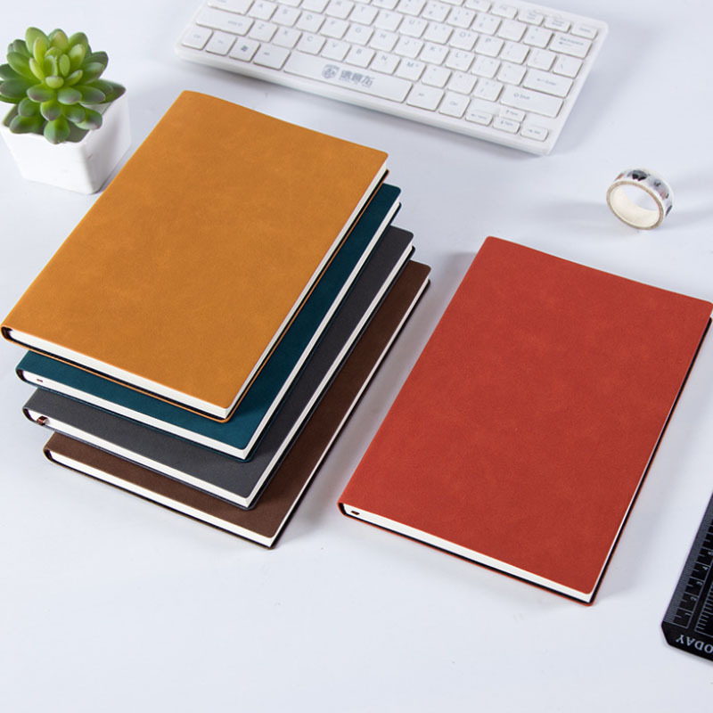 Promotional Custom Soft Pu Leather Cover Business Paper Notebook For School Office Writing Supply Elegant Travel Diary Book