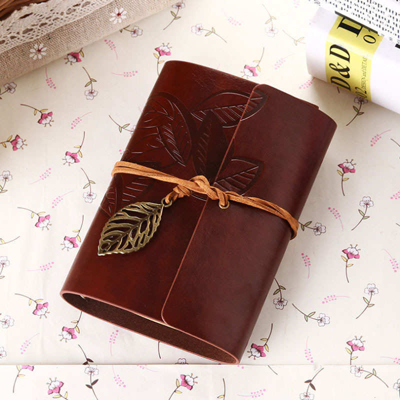 Travelers Vintage notebook Diary custom emboss printing logo Stationery Gift Office School Supplies A5/A6/A7 PU Leather NoteBook