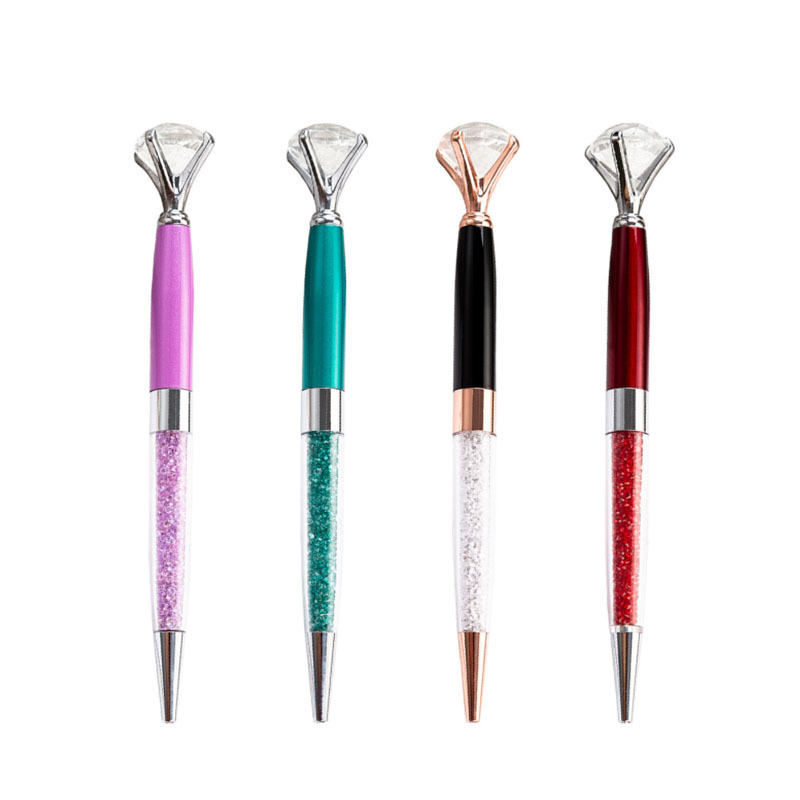 High Quality Shisha Fanc Crystal Ballpoint Pen with Logo Rose Gold Women Metal Signature Pen Magic Diamond Crystal Pen