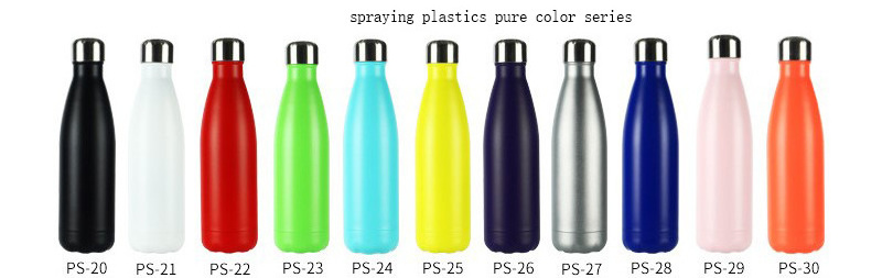 Cola Shape 500ml 304 Stainless Steel Vacuum Cup Flask Thermos with Many Styles Bottle Water with Custom Logo