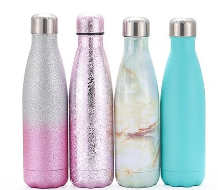 Cola Shape 500ml 304 Stainless Steel Vacuum Cup Flask Thermos with Many Styles Bottle Water with Custom Logo