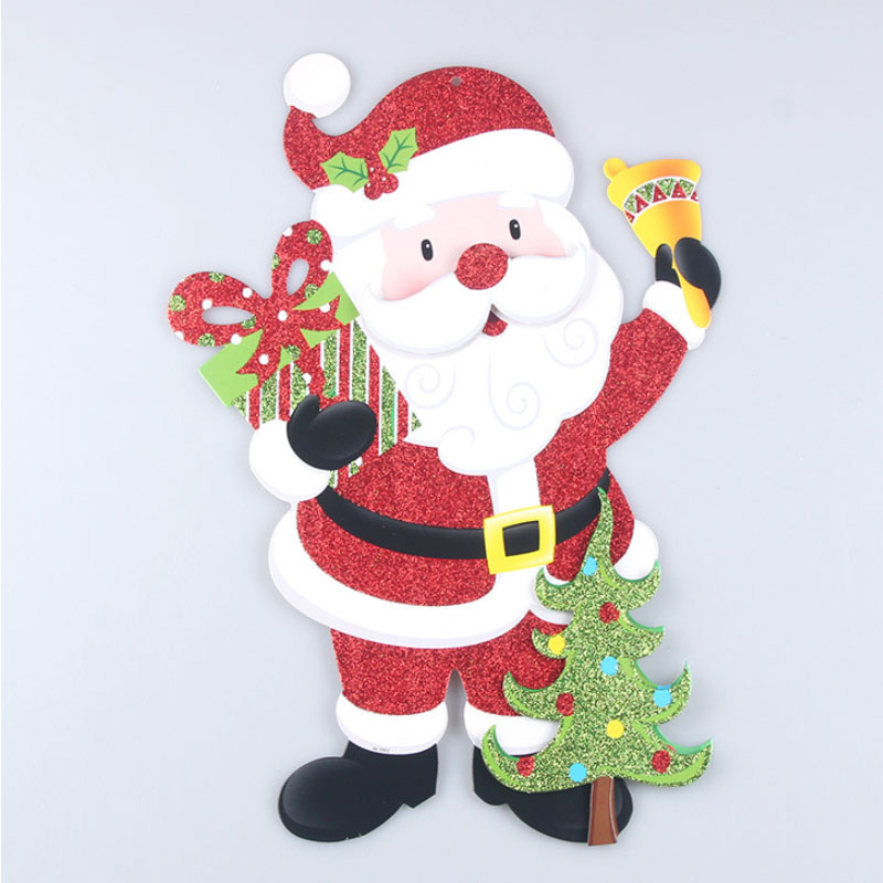 Promotional New Design Merry Christmas Santa Claus Wall Sticker 3d Crafts Snowman Father Christmas Sticker