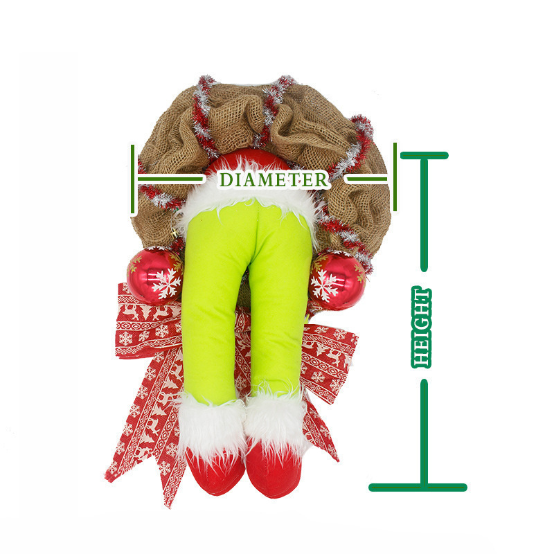 2024 New Fashion Design Large Christmas Decoration Ornament Thief Wreath Door Decoration For Christmas