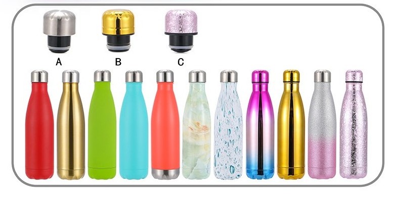 Cola Shape 500ml 304 Stainless Steel Vacuum Cup Flask Thermos with Many Styles Bottle Water with Custom Logo