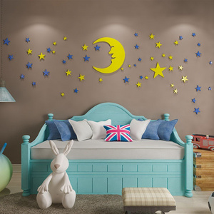 Star Bright & Moons Glowing Wall Sticker Home Decorate 3D Sticker Luminous Fluorescent light Ceiling Glowing Sticker