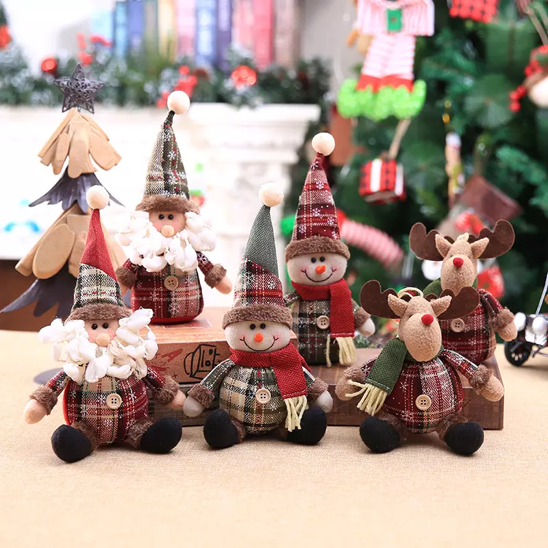 Supply Wholesale Cute Santa Claus Snowman Deer Gifts Dolls Christmas Tree Ornaments Christmas Decorations