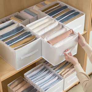 Closet Drawer Organizers Storage with Handles Wardrobe Clothes Organizer Folded jean pant Compartments Foldable Drawer Organizer