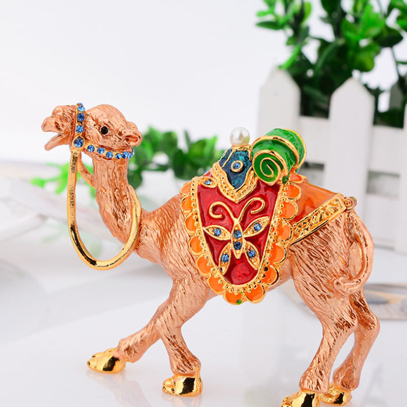 Wholesale animal metal jewelry box for home decoration women with camel metal trinket box Gift package  animal metal jewelry box