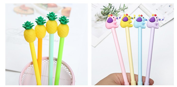 Hot Selling Promotional Kawaii Pen 0.5mm Korean Pen Carton Cute Gel Pen stationery Manufacturer