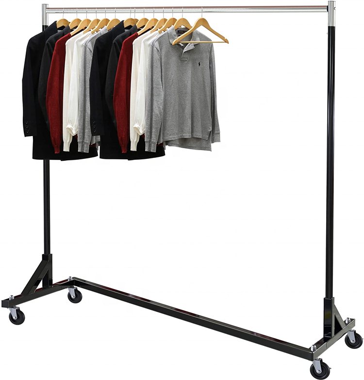 Clothes fixture For Hanging Clothes Simple Houseware Industrial Grade Z-Base Garment Rack with long bar