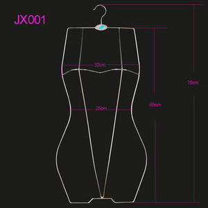 Rose Gold silver brand custom printing metal Swimsuit Body Shape Full Body Lingerie Swimwear Hanger