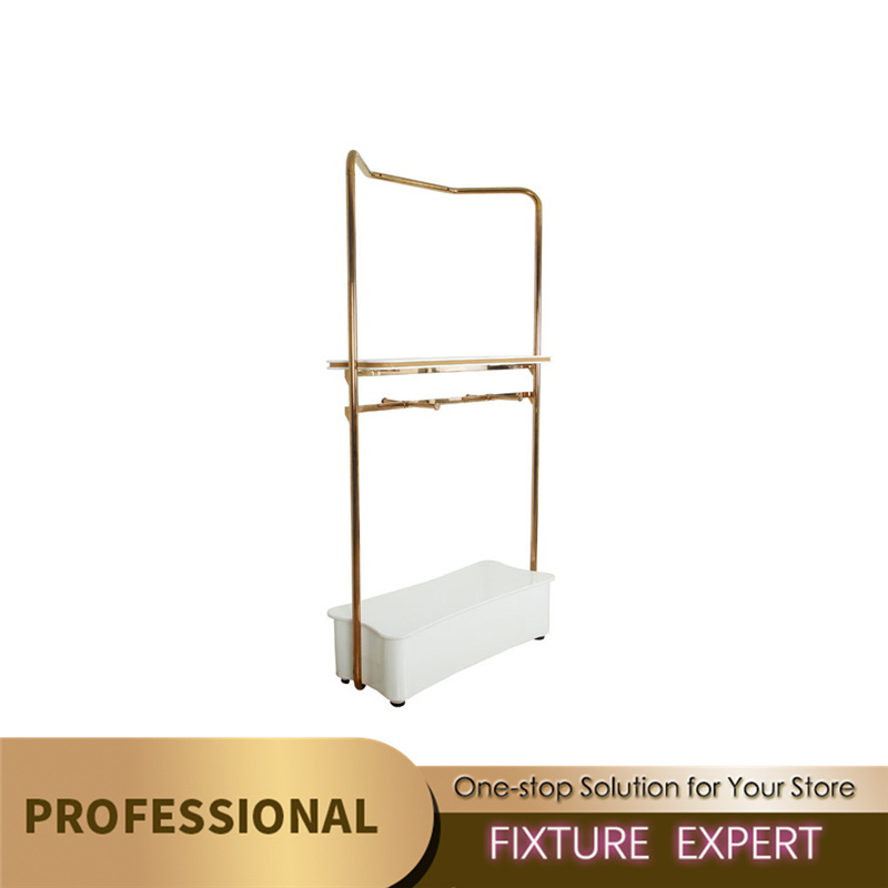 Factory Wholesale Stainless Steel Lucite Clothing Rack Lingerie Hanger Boutique Gold Racks Store