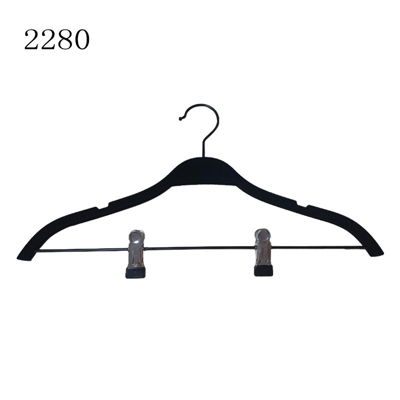 Simplicity Adult Coat Dress Plastic Hanger Black with Metal Clips Clothing Injection Single Clothing Organizer