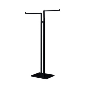 Black  display clothing  racks  for shop with clothes stand hanger and adjustable  clothing display rail