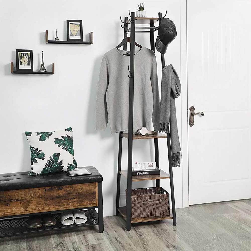 Simple Houseware Freestanding Clothes Garment Organizer Closet trending Industrial Pipe Clothes Rack with hooks