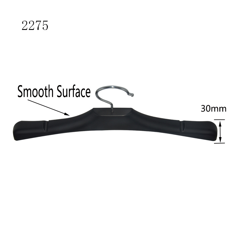 39.5cm Anti Slip Hanger Rotatable 360 Degree Swivel Hook Black Plastic Garment Hanger For Suit Clothes Display