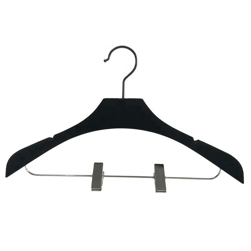 39.5cm Anti Slip Hanger Rotatable 360 Degree Swivel Hook Black Plastic Garment Hanger For Suit Clothes Display