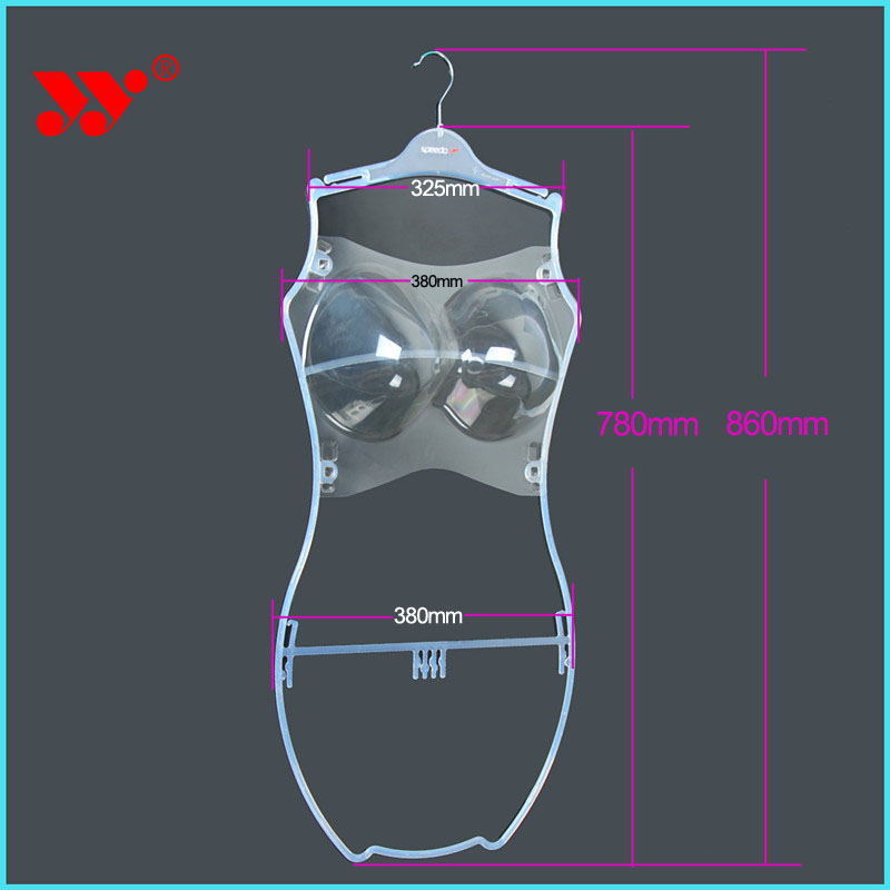 Rose Gold silver brand custom printing metal Swimsuit Body Shape Full Body Lingerie Swimwear Hanger