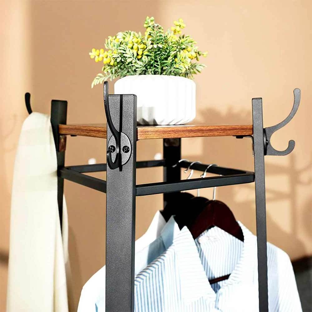 Simple Houseware Freestanding Clothes Garment Organizer Closet trending Industrial Pipe Clothes Rack with hooks