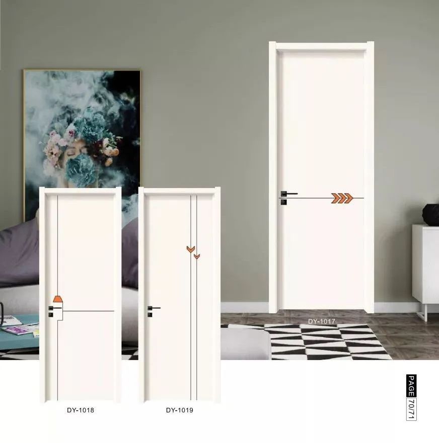 WPC Material Toilet Door/Bathroom Door PVC Door Skin Design