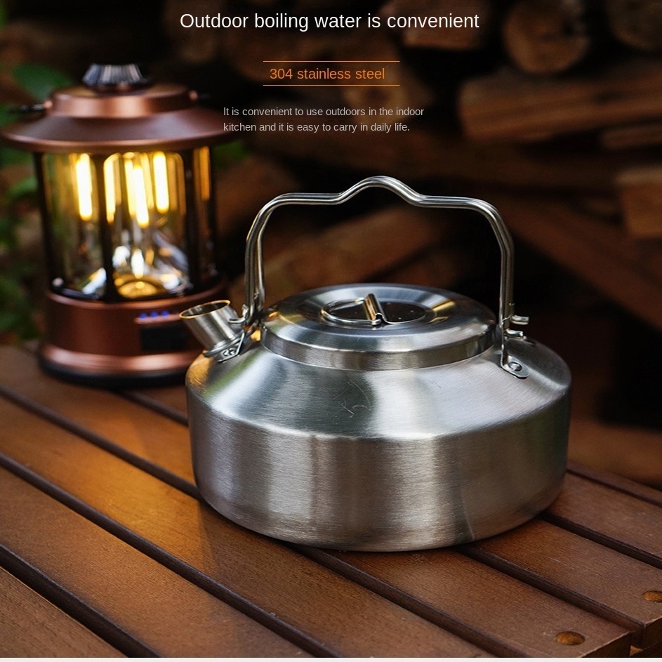 Factory Hot Sale Portable Stainless Steel Tea Kettle Hiking Camping Water Kettle Stainless Steel Outdoor kettle