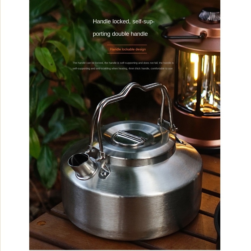 Factory Hot Sale Portable Stainless Steel Tea Kettle Hiking Camping Water Kettle Stainless Steel Outdoor kettle