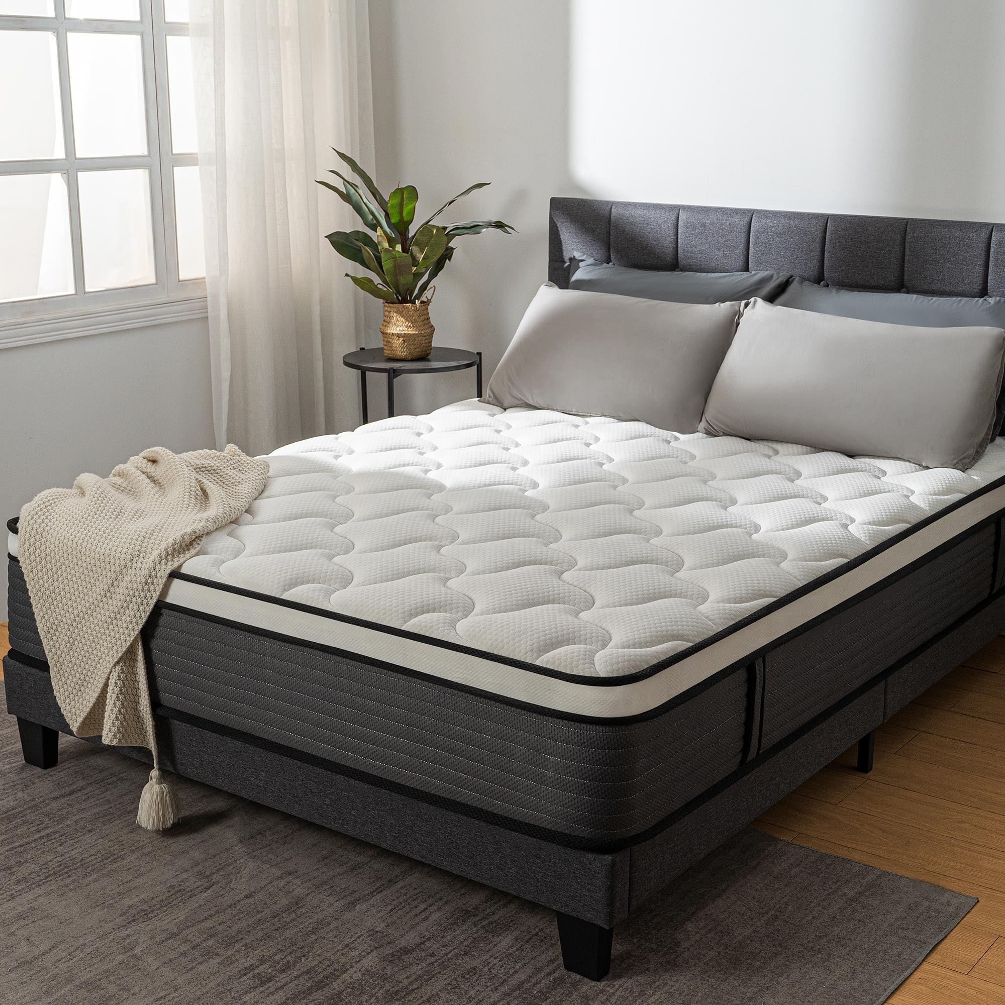 Ultimate Comfort Hybrid Mattress  with CertiPUR-US Certified, Individually Wrapped Coils Gel Memory Foam