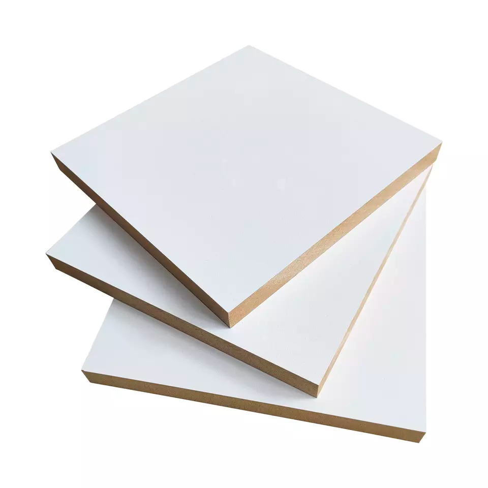 18mm white melamine laminated MDF Board HDF Board fibre boards