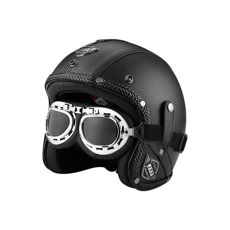 Hot Seller Motorcycle Half Face Helmet With Dot ECe Approved Euro Type Chrome Helmet  Helmet