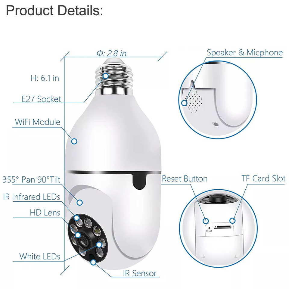 wholesale hidden smart ip video house indoor light bulb wifi hd for home system wireless cameras security camera