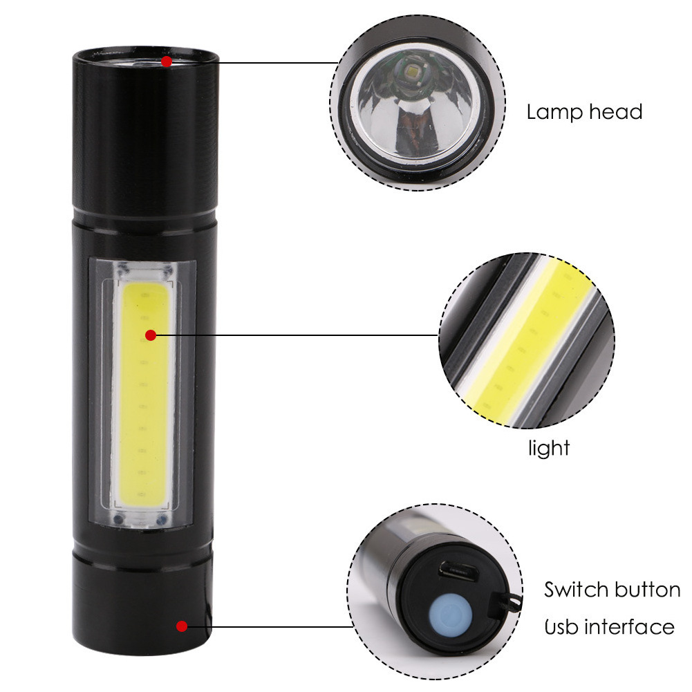 mini  usb cob  torchlight high lumens ultra powerful torches 5000 lumens led rechargeable flashlight