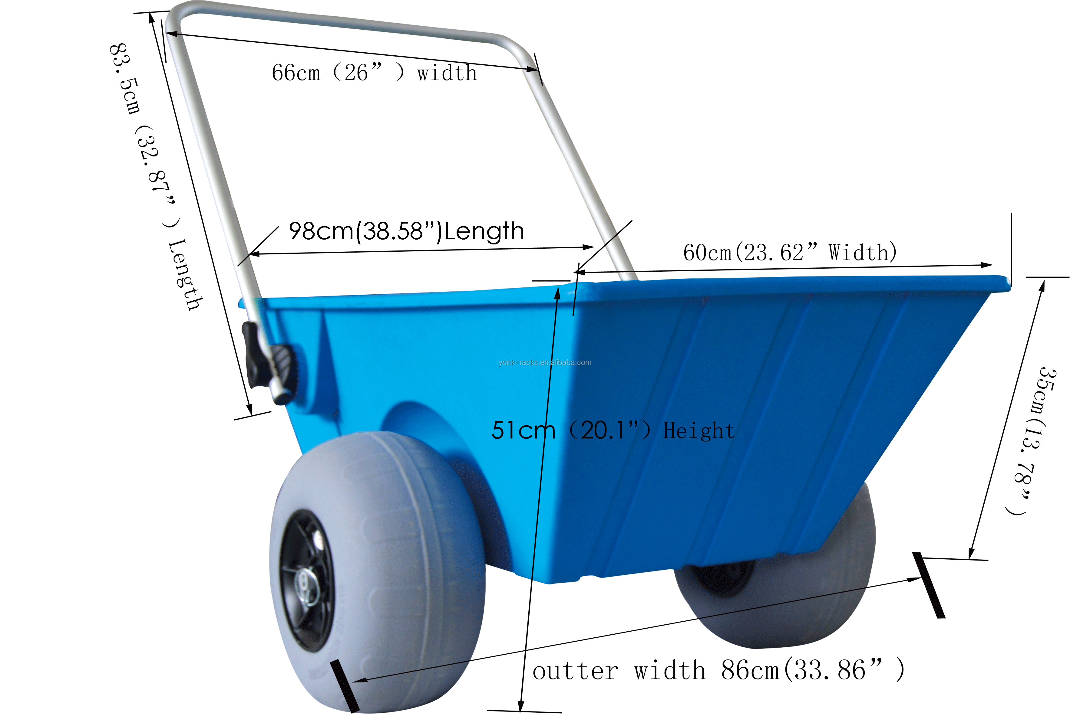 Yonk Tools Usage Beach Trolley Cart with 12