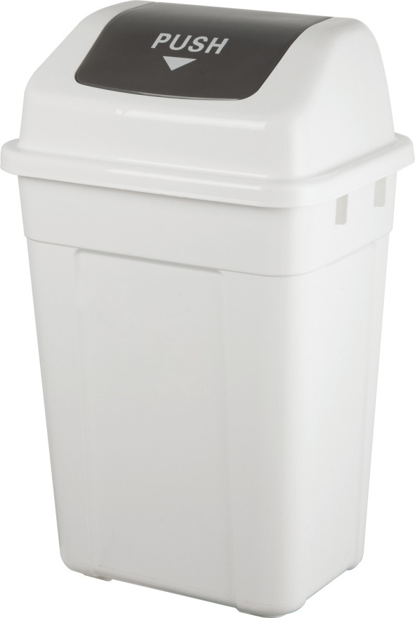 Black White swing lid 13 gallon 50 L plastic garbage trash can for recycle