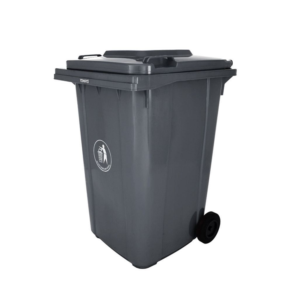 Restaurant recycling commercial black 360 liter garbage trash bin