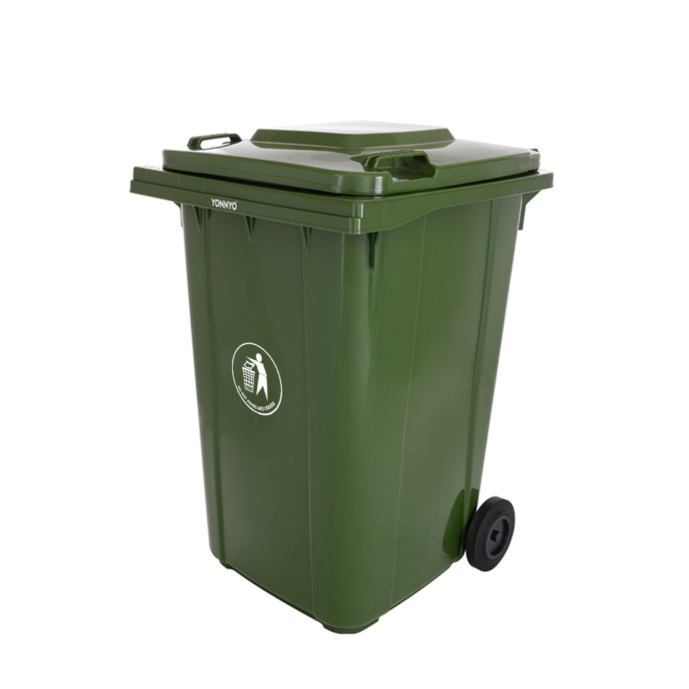 Restaurant recycling commercial black 360 liter garbage trash bin