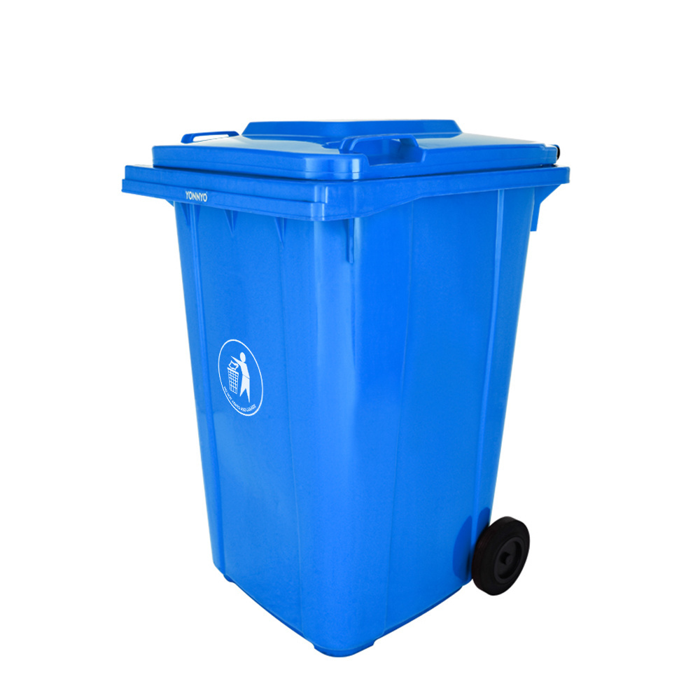 Restaurant recycling commercial black 360 liter garbage trash bin