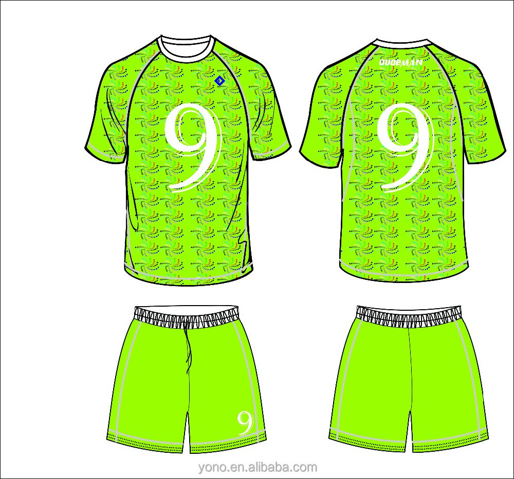 custom design sublimated soccer jersey cheap neon green sportswear, cheap football kits