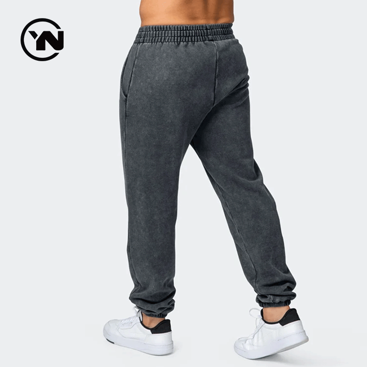 New Hot Street Wear Pockets Casual Fit Pants 100% Cotton Acid Washed Cotton Track Pants Men Joggers