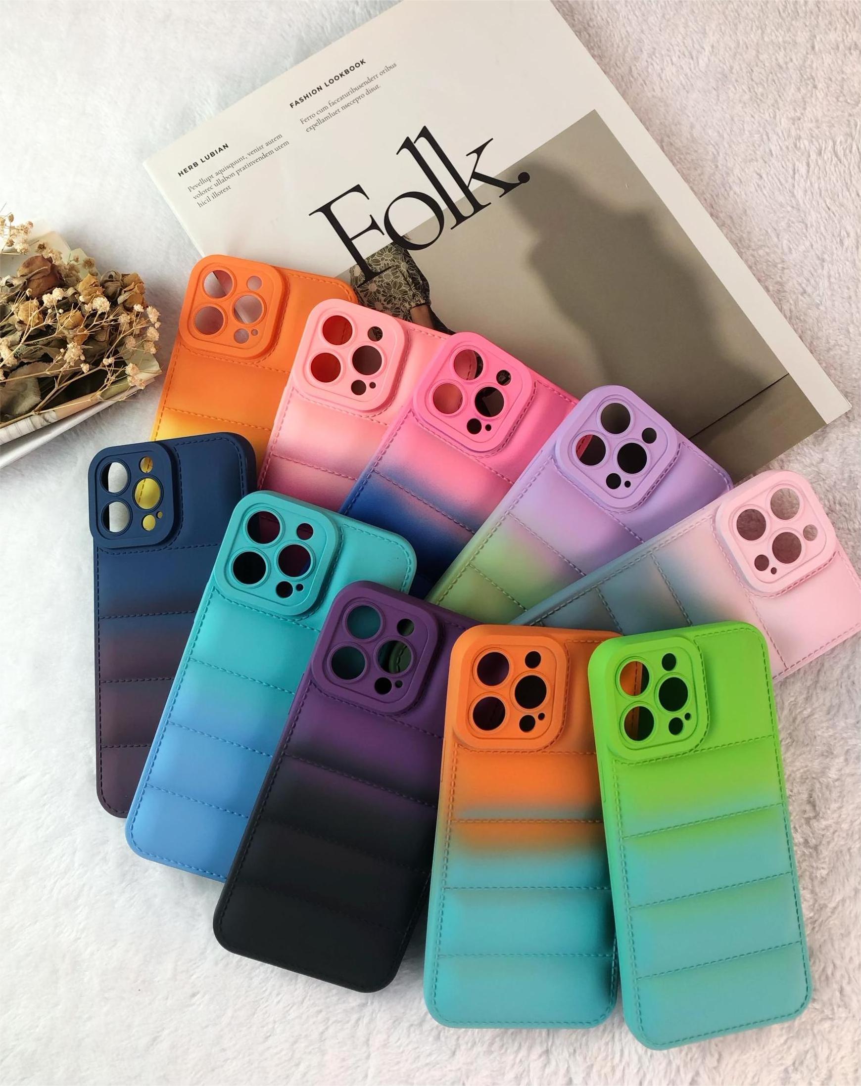 Hot selling color gradual change TPU sofe phone case