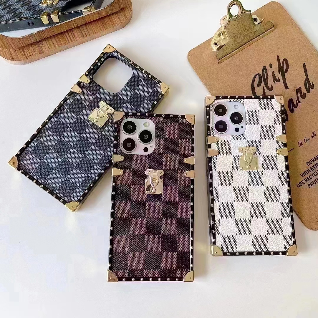 2024 Luxury Fashion Retro Plaid  Leather Phone Case For IPhone 14 13 12 11 PRO MAX