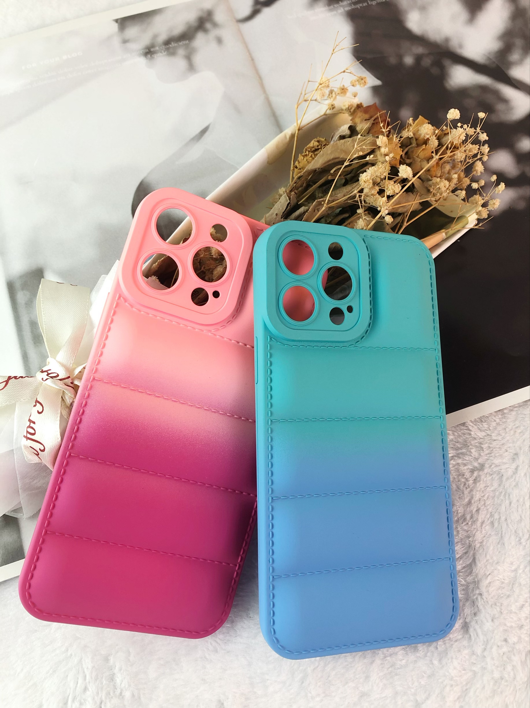 Hot selling color gradual change TPU sofe phone case